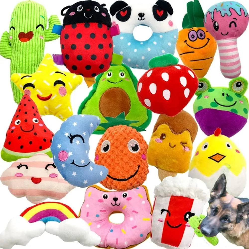 18 Pack Dog Squeaky Plush Toys For Small Medium Dogs