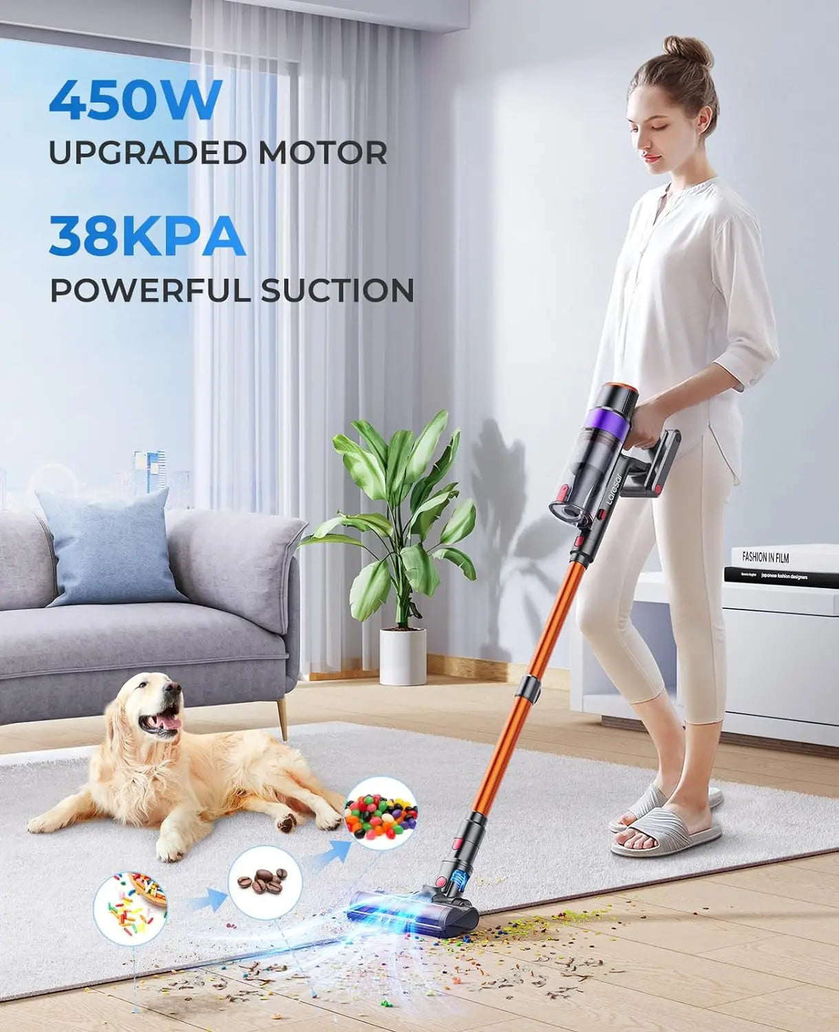 LARESAR Elite 8 Cordless Vacuum Cleaner 450W Powerful Handheld
