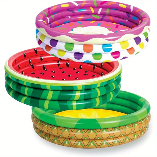 Joyfy 3 Pack Inflatable Kiddie Pools Watermelon Pineapple Cupcake Designs