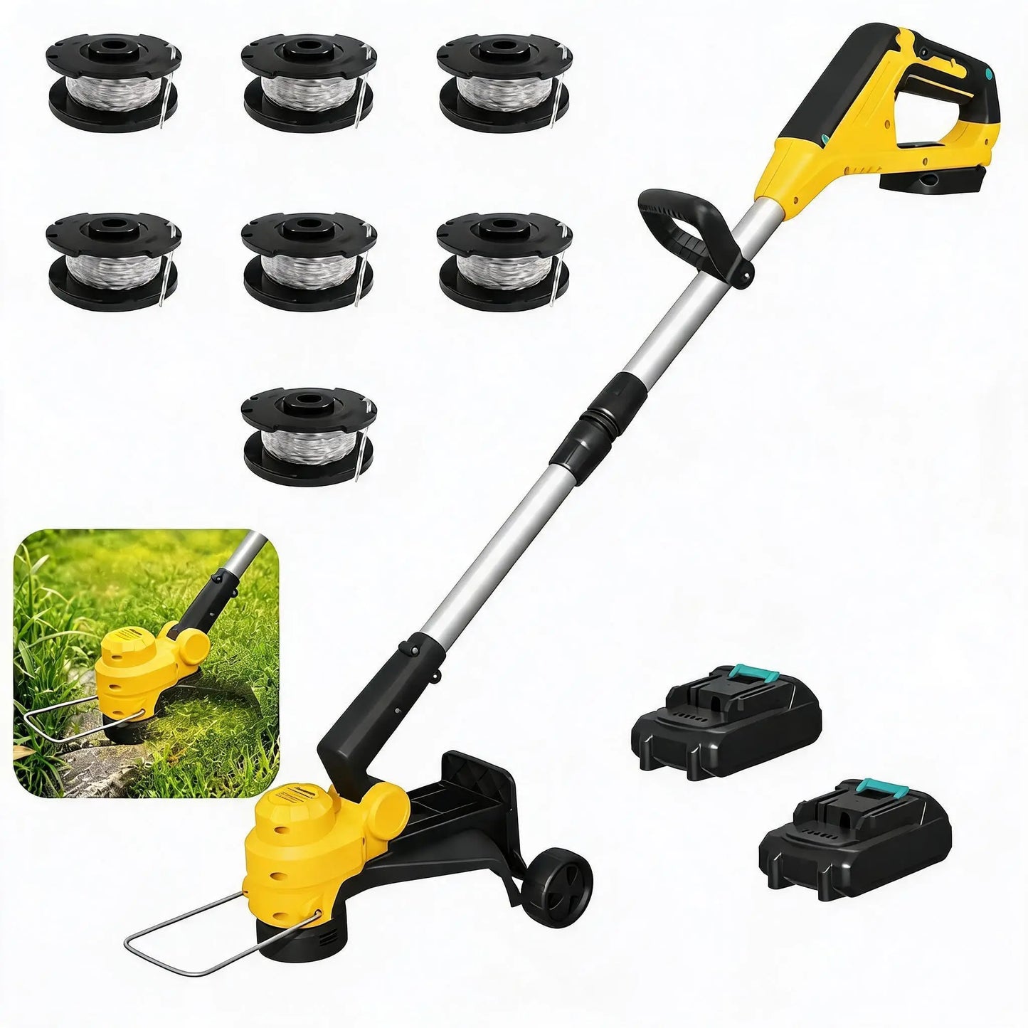 HisMiss Cordless Weed Eater With Two Rechargeable Batteries And Charger
