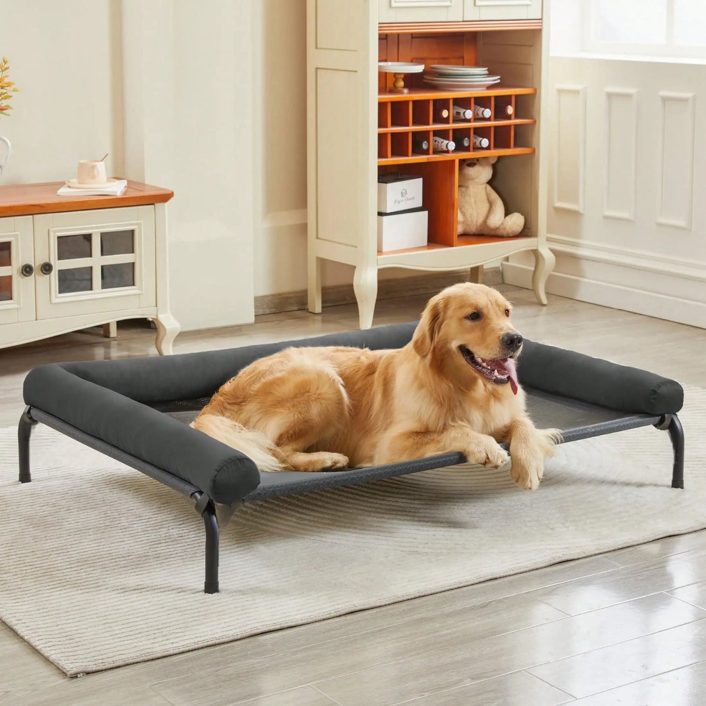 Elevated Cooling Pet Bed for Large Dogs Portable Indoor Cot
