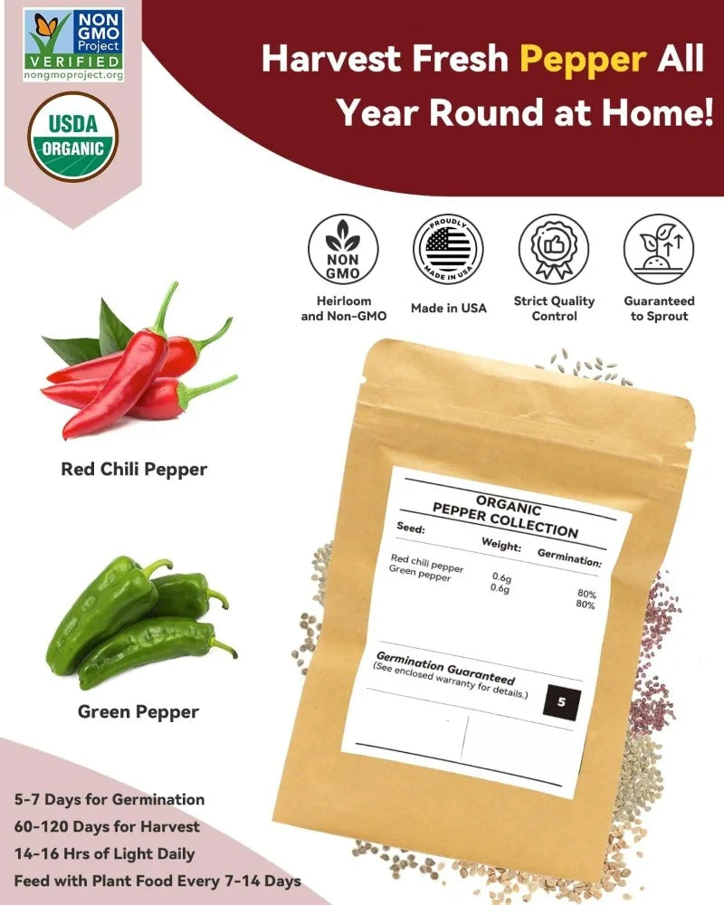 Hot Pepper Seed Pod Kit For Aerogarden Jalapeno Cayenne