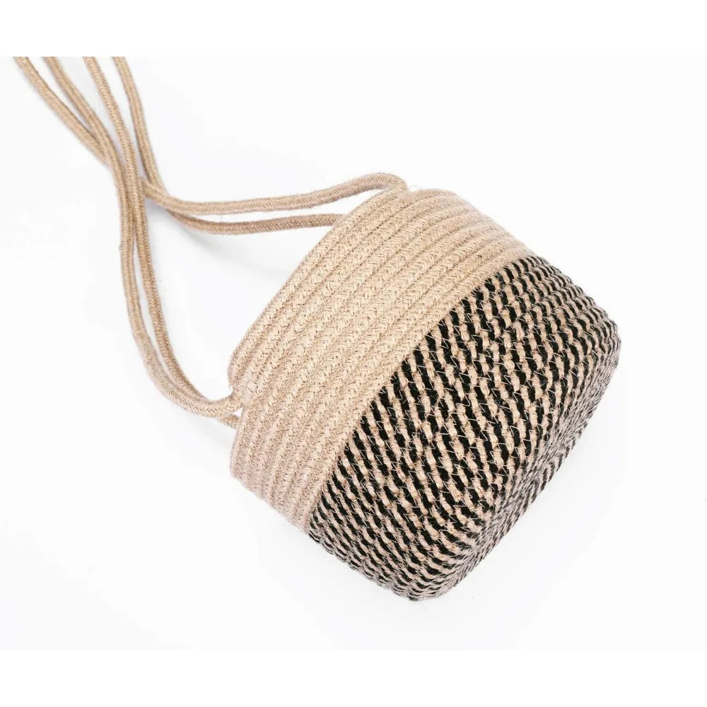 Jute Rope Hanging Planter Basket for Indoor Plants, Fits 5-7" Pots, Boho Home Decor