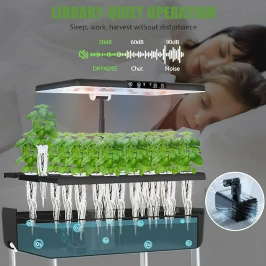 Indoor Hydroponic 66 Pod System With 53W Full Spectrum LED