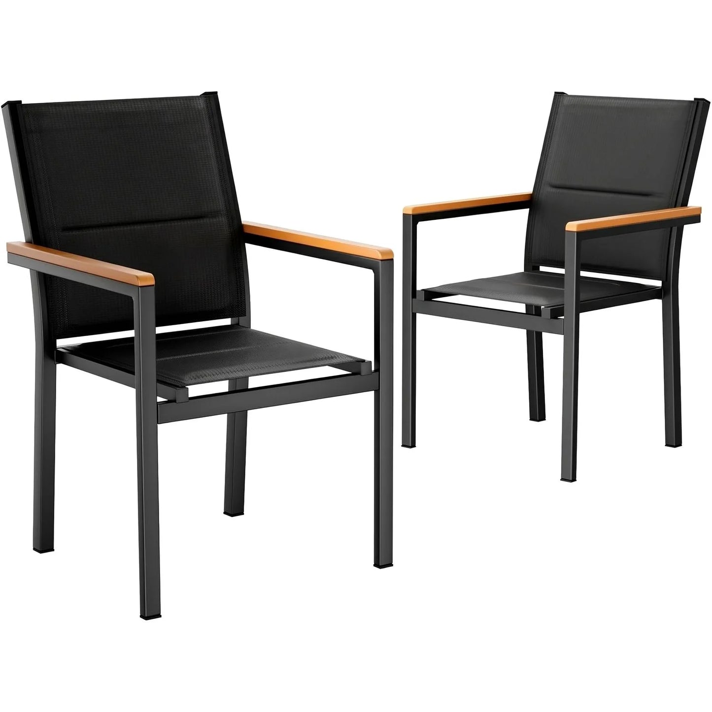 Set Of Two Aluminum Stackable Garden Chairs For Patio