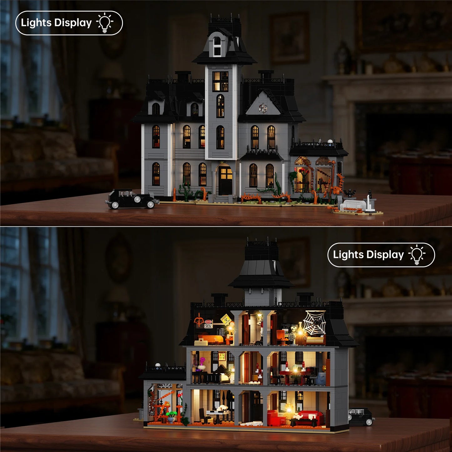 Nightfall Manor Gothic Building Blocks Set Architecture Bricks Desktop Ornament