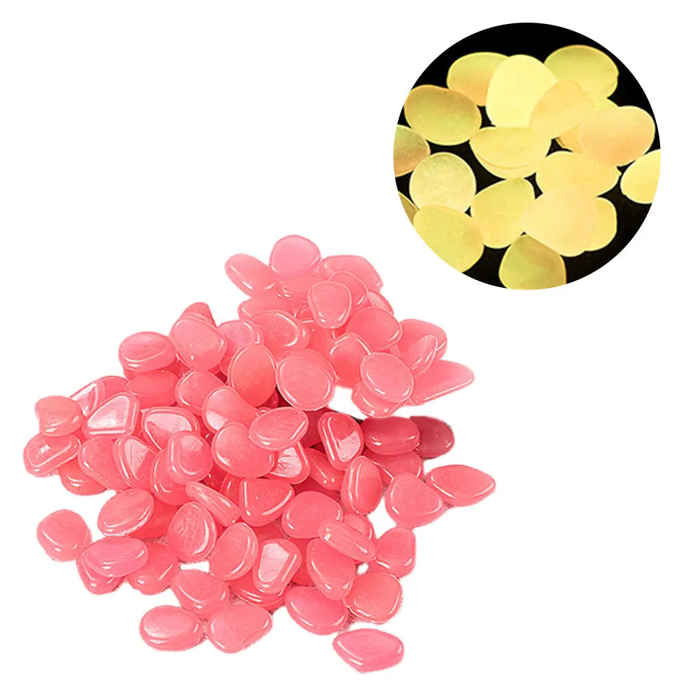 APWIKOGER Glow In The Dark Garden Pebbles 100Pcs Luminous Stones