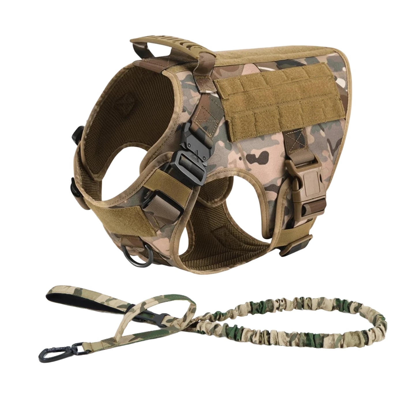 PETRAVELCN Tactical Dog Harness Vest Molle Pouches For Training