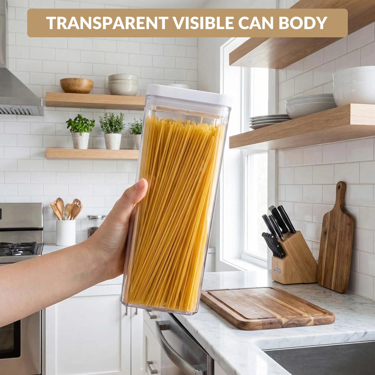 6pcs Set Airtight Food Storage Containers, Clear Plastic Sealed Jars with Flip Lid, Multi‑Capacity Kitchen Pantry Organizer for Pasta Cereal Snack