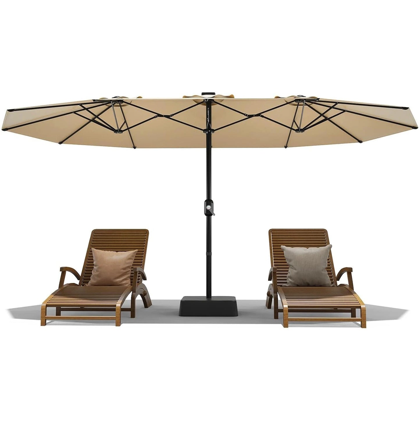 Twister Patio Umbrella Double-Sided Rectangle Market With Cross Base