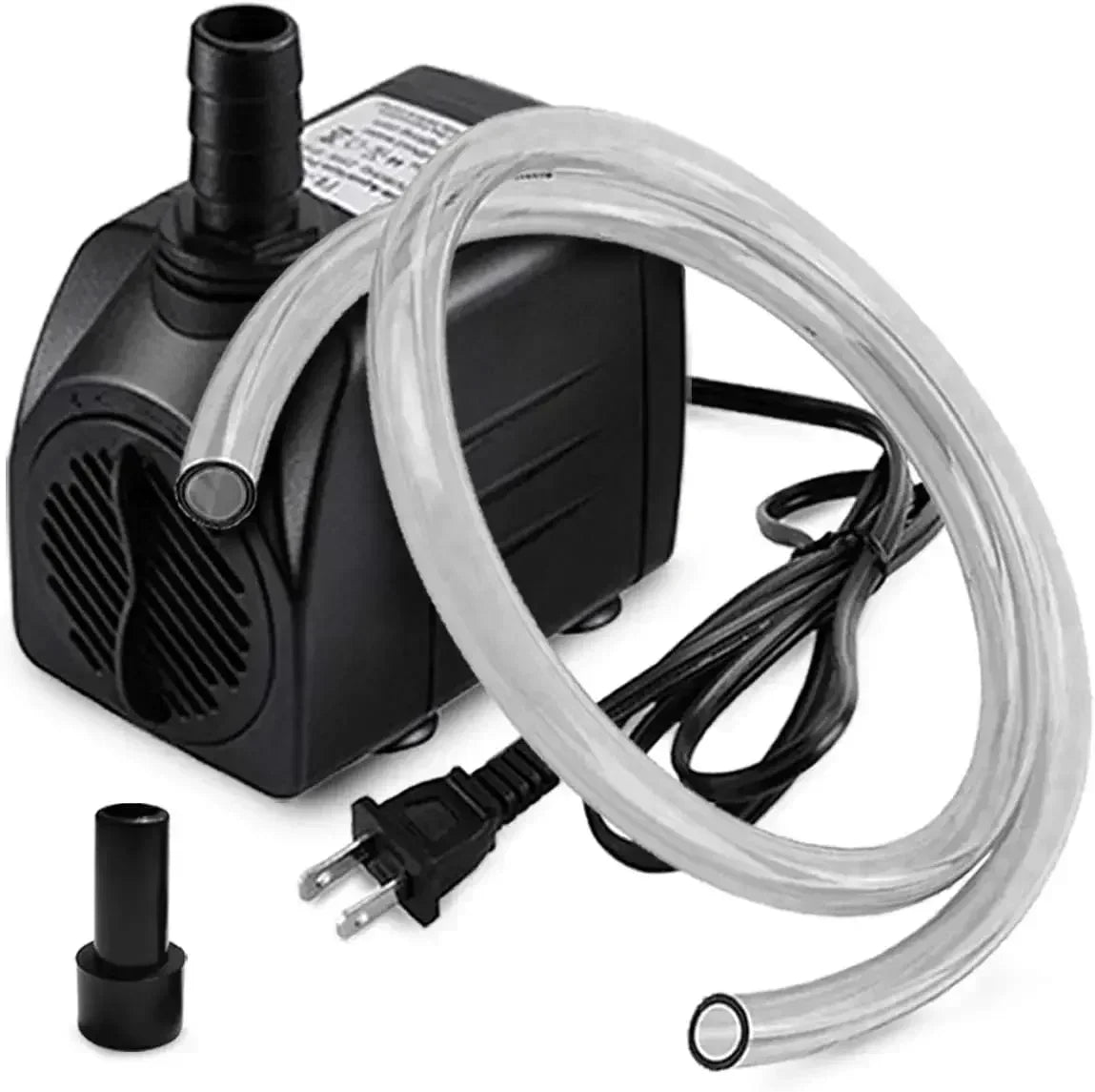 Small Submersible Pump (160GPH 10Watt), Ultra Quiet Fountain Pump (600L/H) with 3.3 ft Tubing for Aquariums, Pond Fountain, Wate