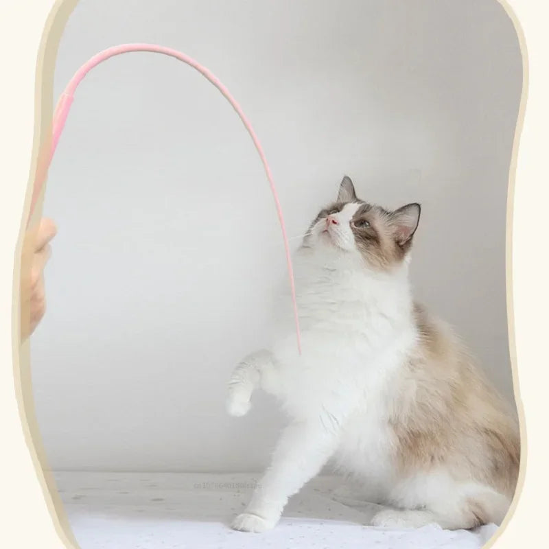 Cat Teaser Silicone Mouse Tail Toy For Cats And Kittens