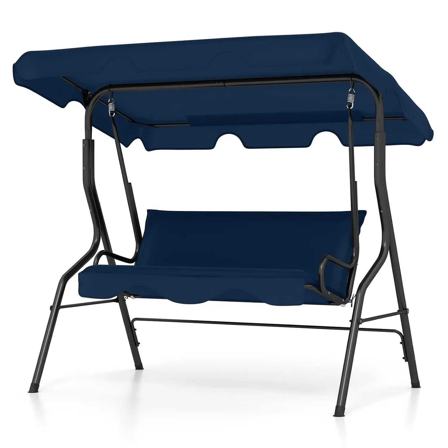 3 Person Porch Swing, Patio with Removable Cushion & Powder-Coated Steel Frame, Outdoor Swing with Canopy for Porch,, Custom