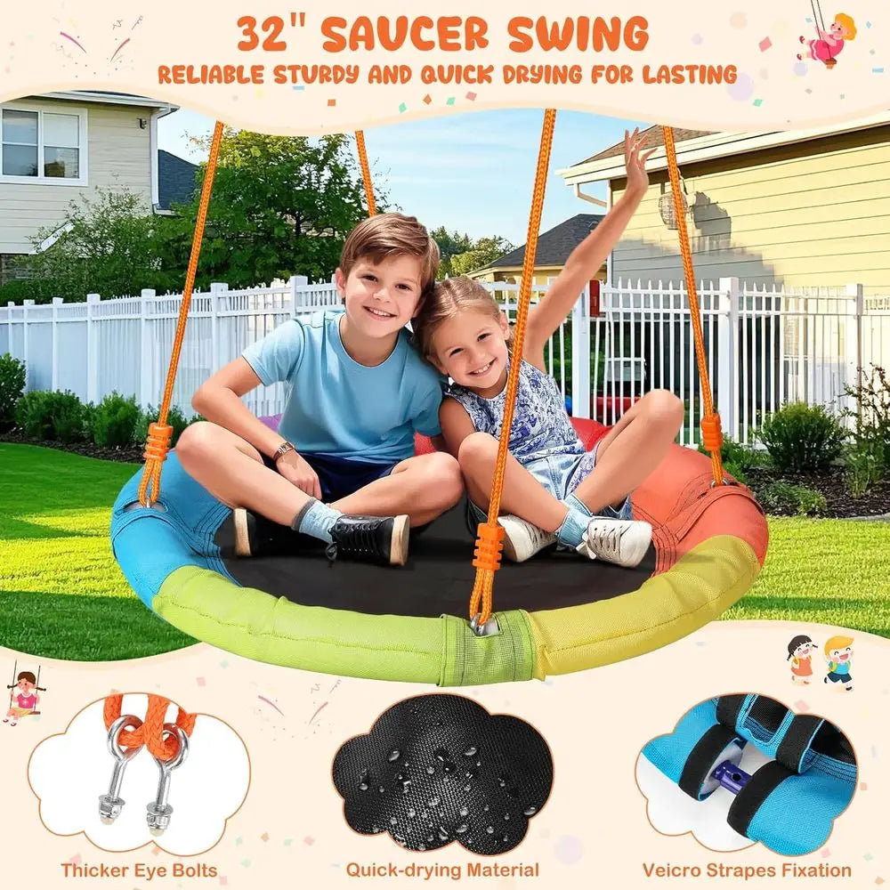 Heavy Duty Backyard Swing Set With Stand And Double Swing