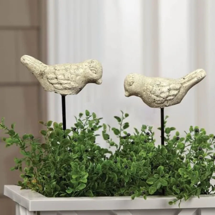 Two Piece Miniature Bird Decorative Stakes For Fairy Gardens