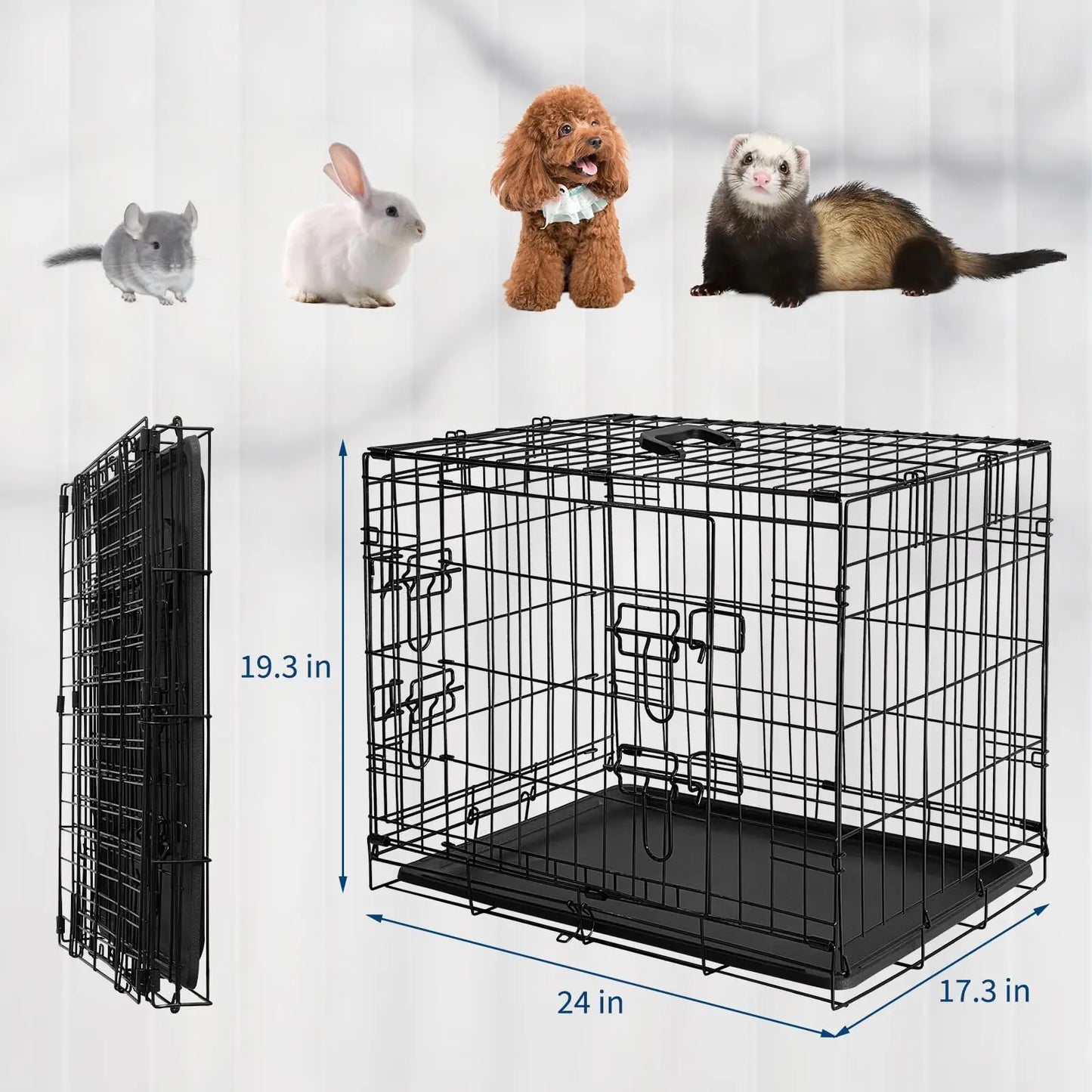 HiMISS Ferret Cage Portable Small Animal Habitat With Removable Tray