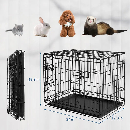 HiMISS Ferret Cage Portable Small Animal Habitat With Removable Tray