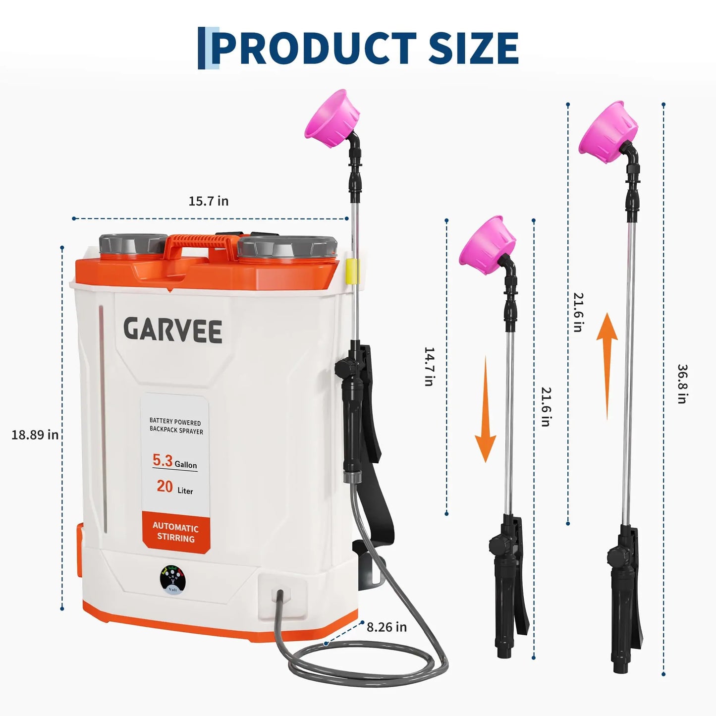 HiMISS Electric Backpack Sprayer With 90 PSI And Five Nozzles