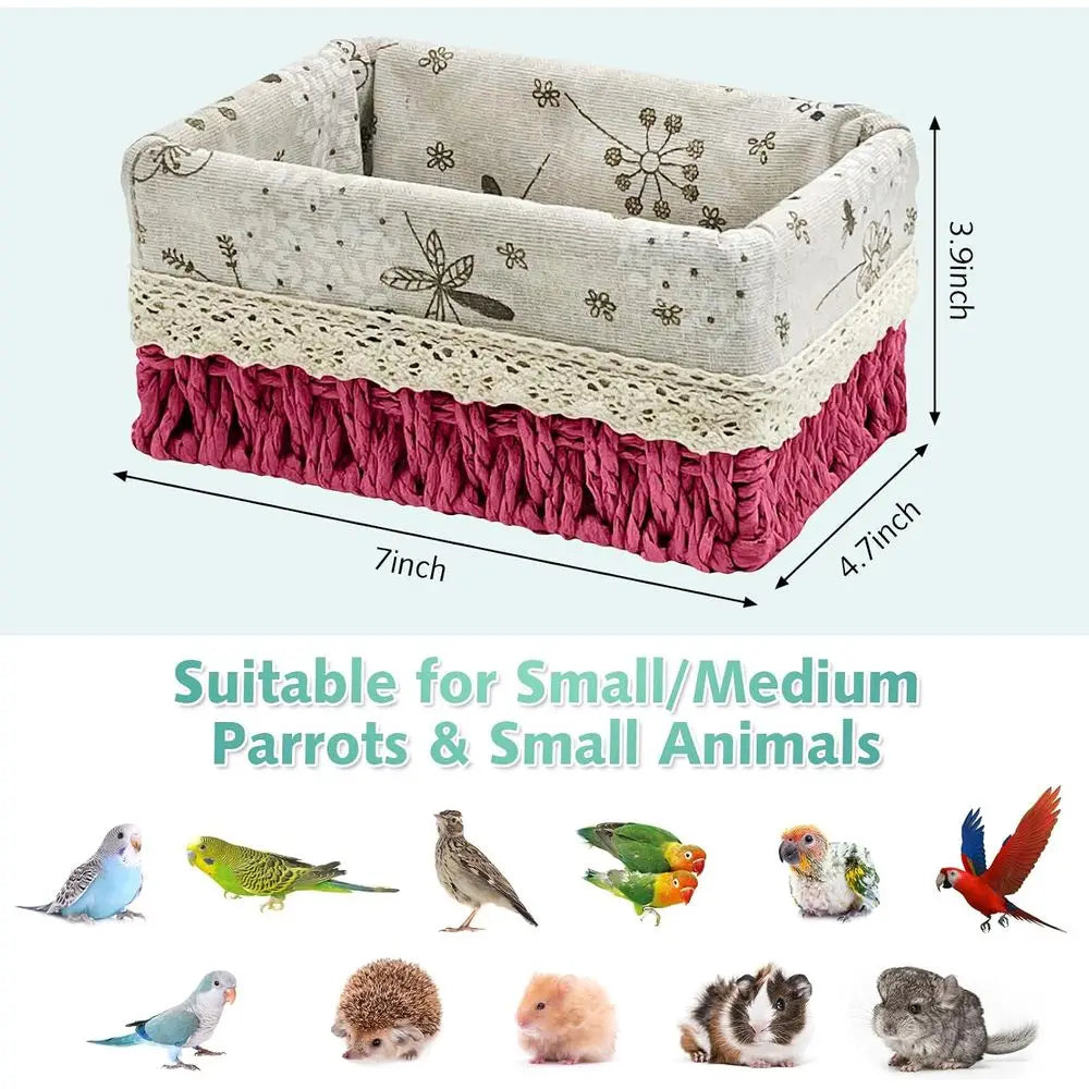 Bird Nest Parrot House All Season Hanging Hammock Bird Bed Sleep Hut Birdcage Accessories for Budgies Cockatiels Conures Parrots