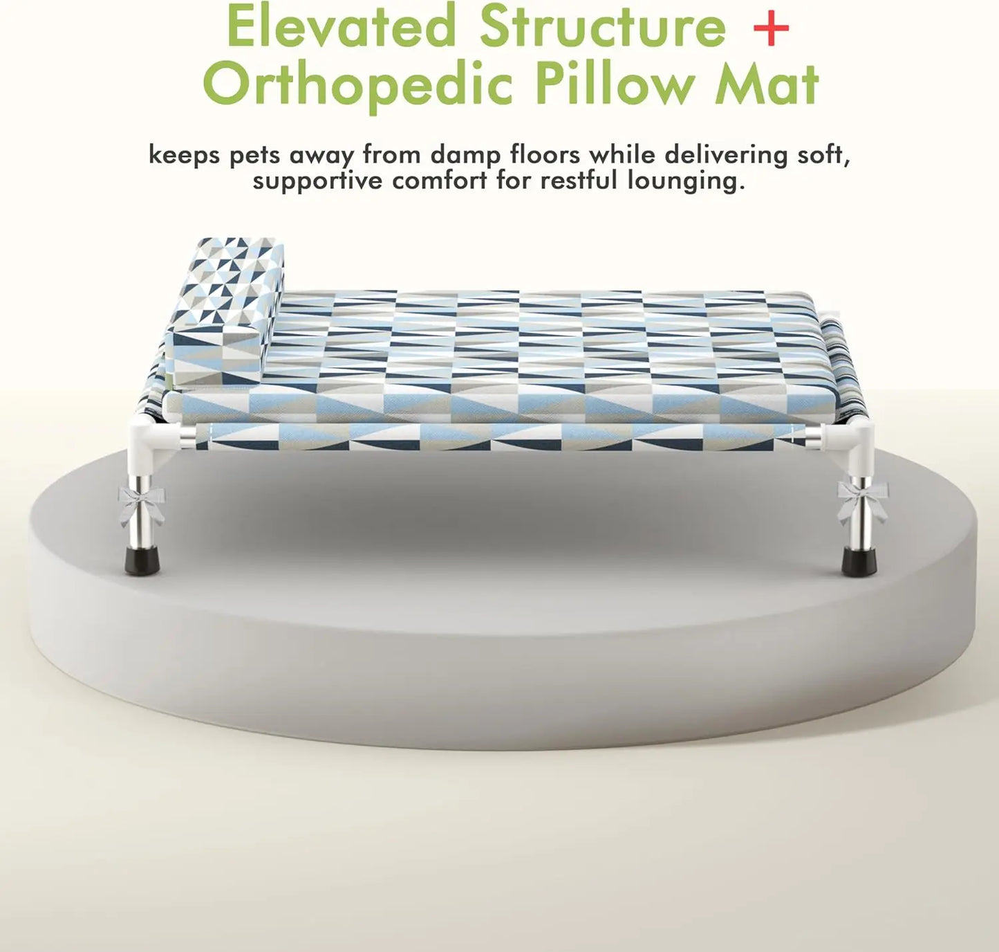 Orthopedic Elevated Dog Bed For Medium Dogs With Bolster Cushion