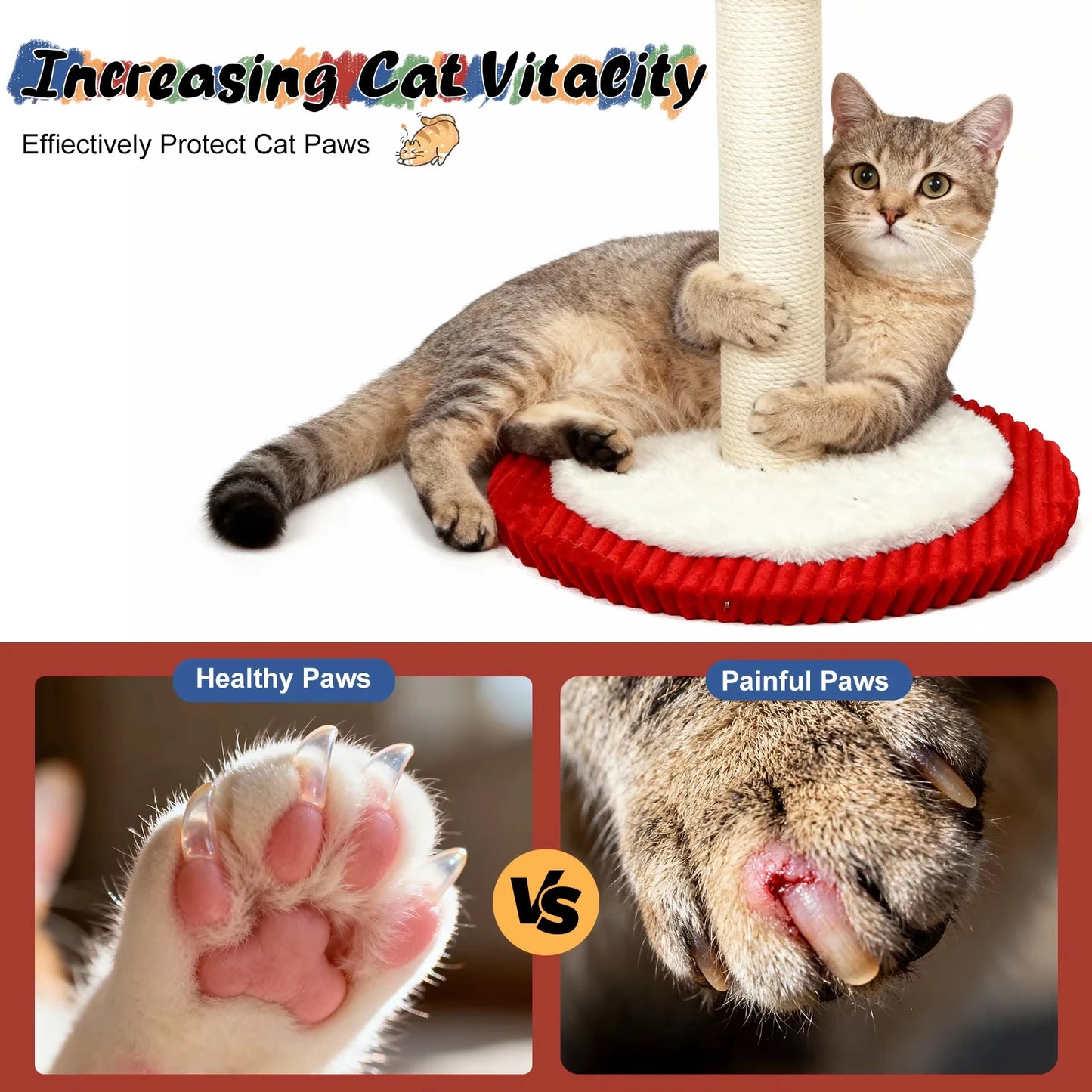 39“ Tall Carousel Cat Scratching Post with Hanging Toys Cat Tree Tower with Rotating Top 17.7" Stable Base Interactive Toys For Indoor Kittens and Adult Cats Climbing