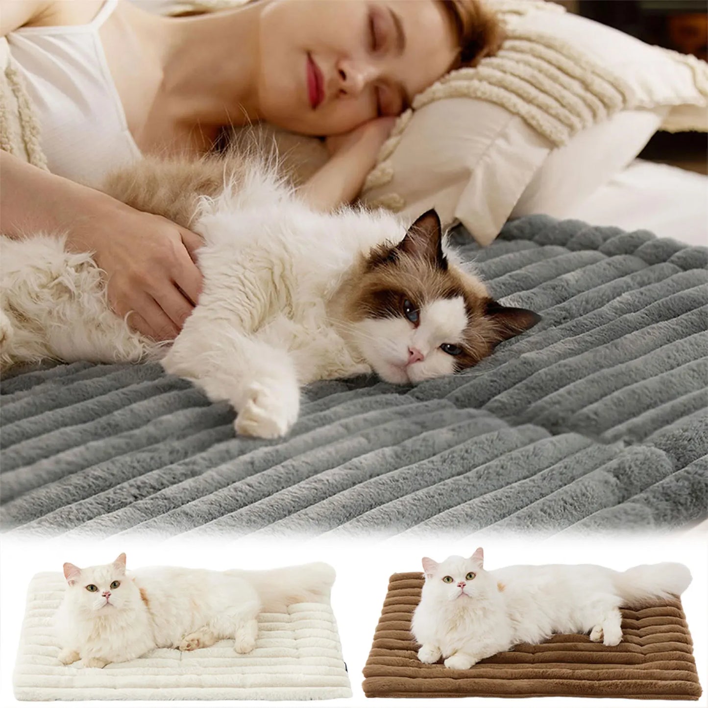 LISMCN Self Warming Pet Bed Ultra Soft Fleece Mat For Cats Dogs