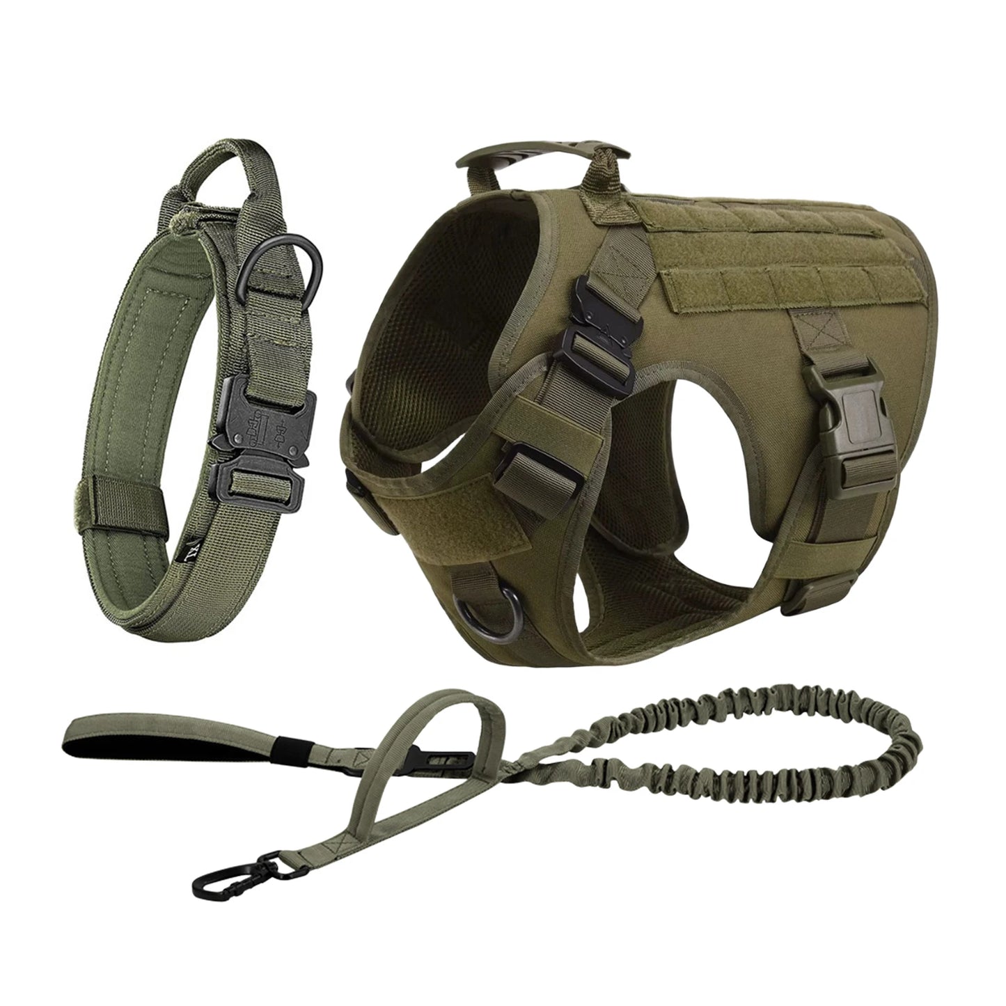 PETRAVELCN Tactical Dog Harness Vest Molle Pouches For Training