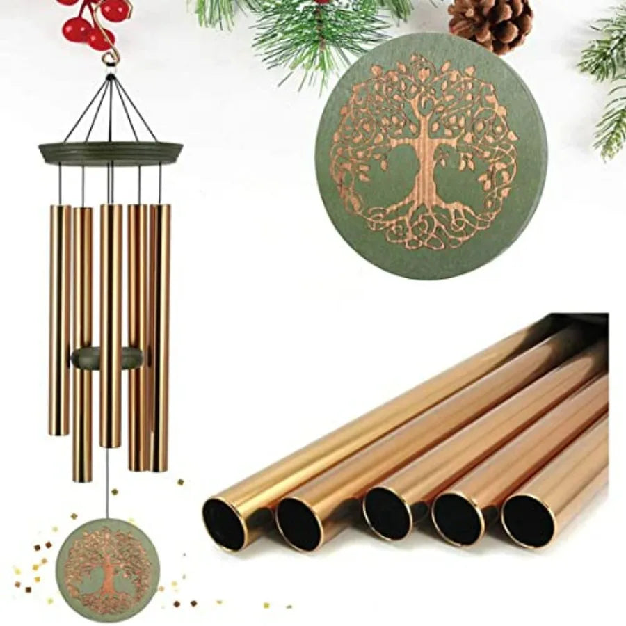 Wind Chimes For Outside Hanging Decor Tree Of Life Engraving Mother