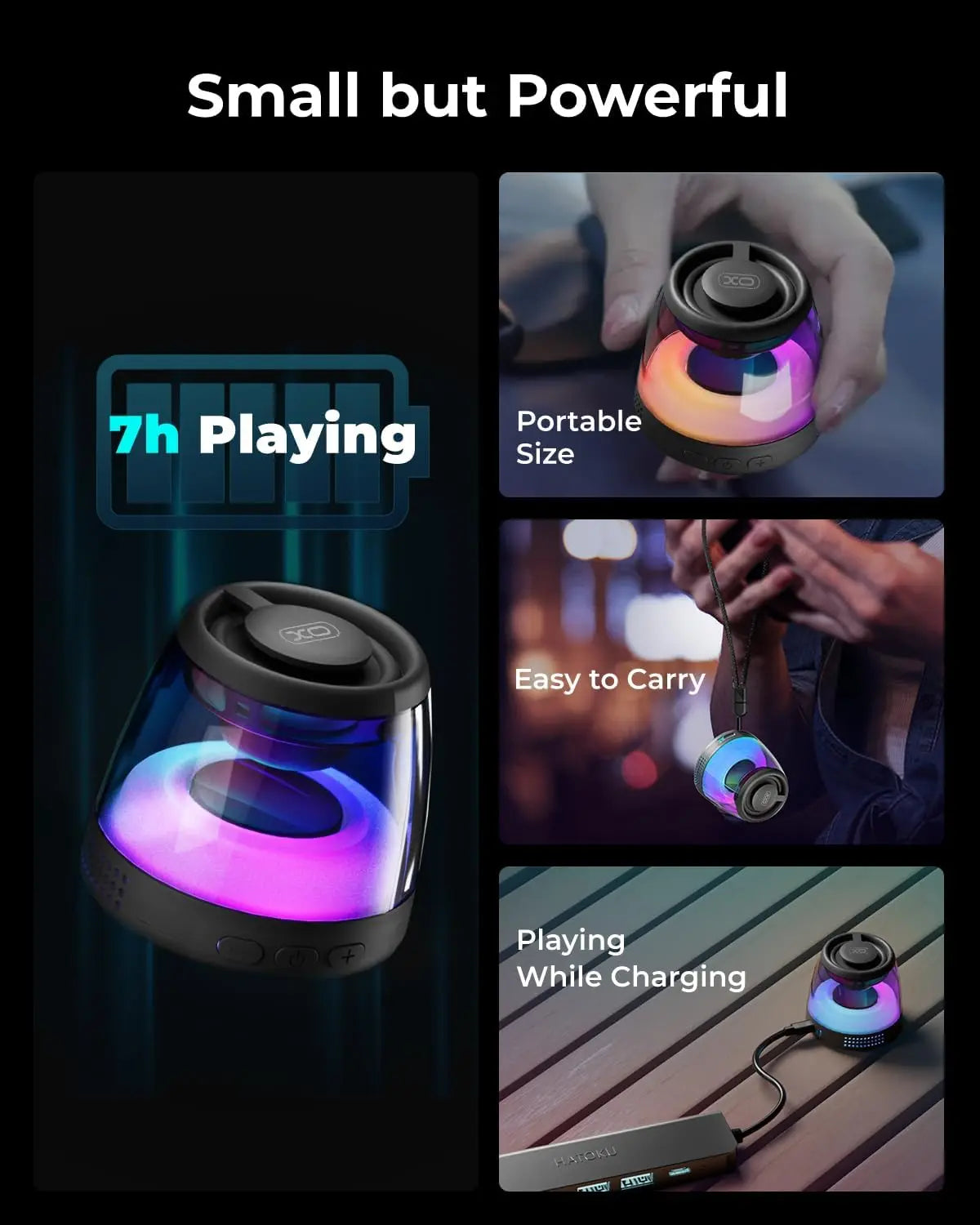 Magnetic Bluetooth Speaker With RGB Light And Phone Stand
