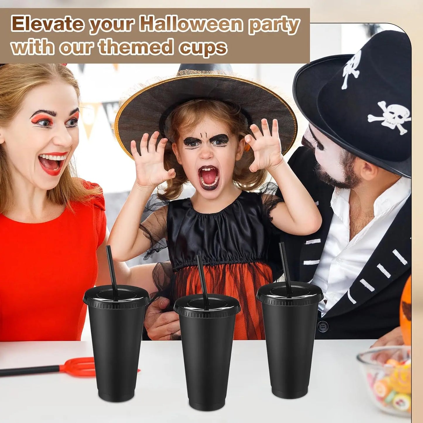 30-Pack Reusable Plastic Tumblers With Straw And Lid For Parties