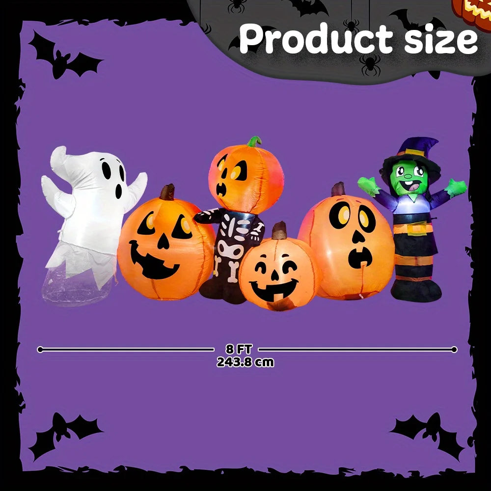 Halloween Inflatable Characters And Pumpkin Patch With LED Lights