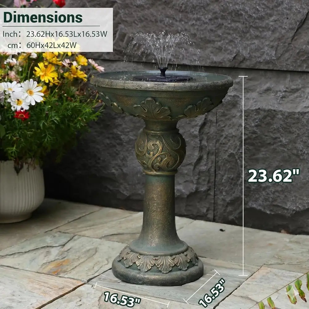 Weather Resistant Outdoor Water Fountain With LED Lights Resin Decor