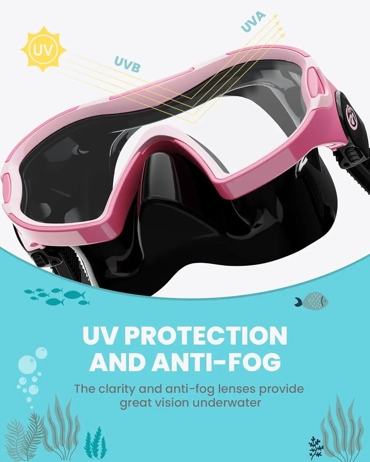 OutdoorMaster Stingray Kids Swim Goggles Nose Cover Anti Fog