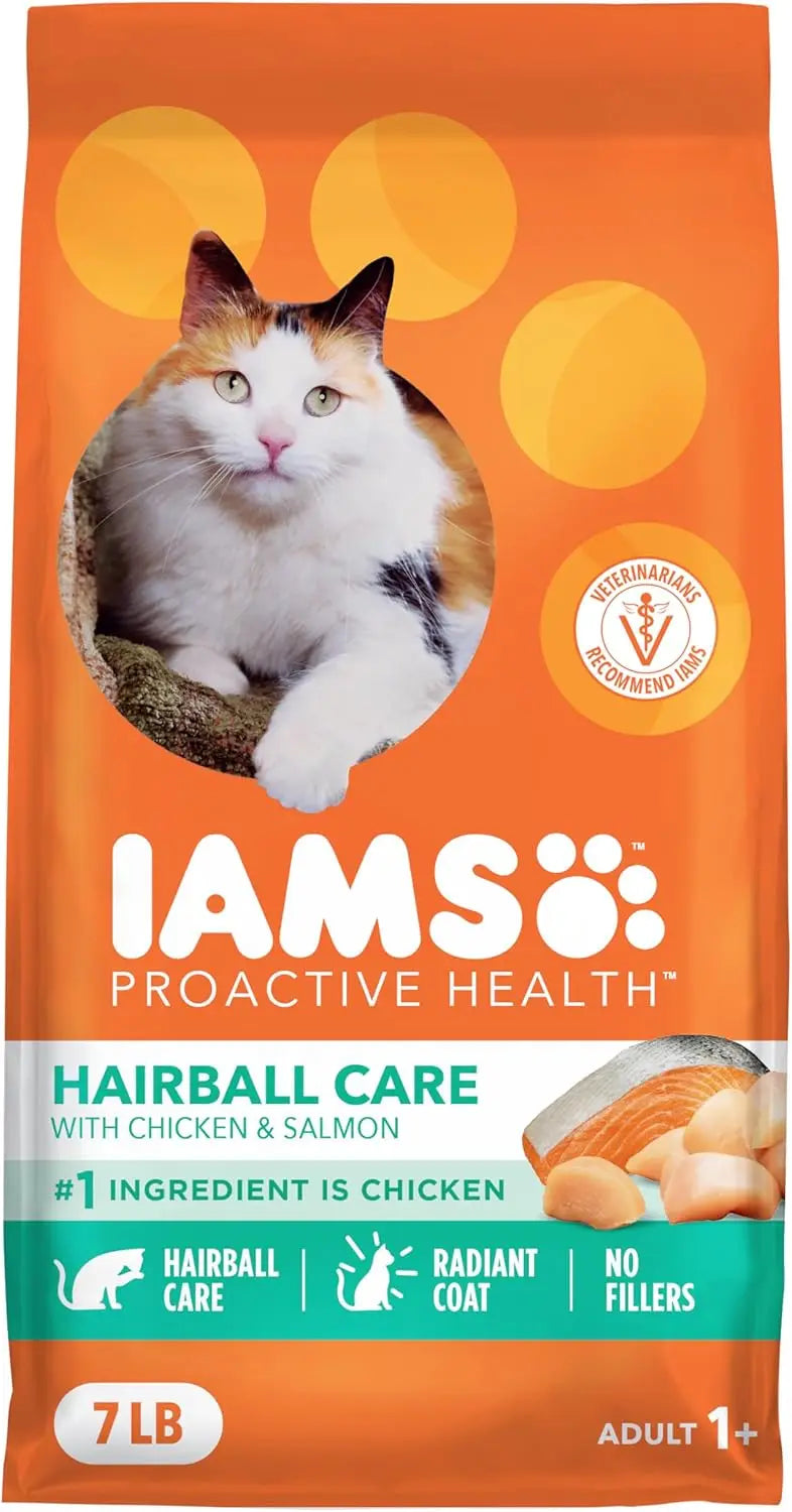 Hairball Care Dry Cat Food For Adult Cats With Real Chicken And Salmon