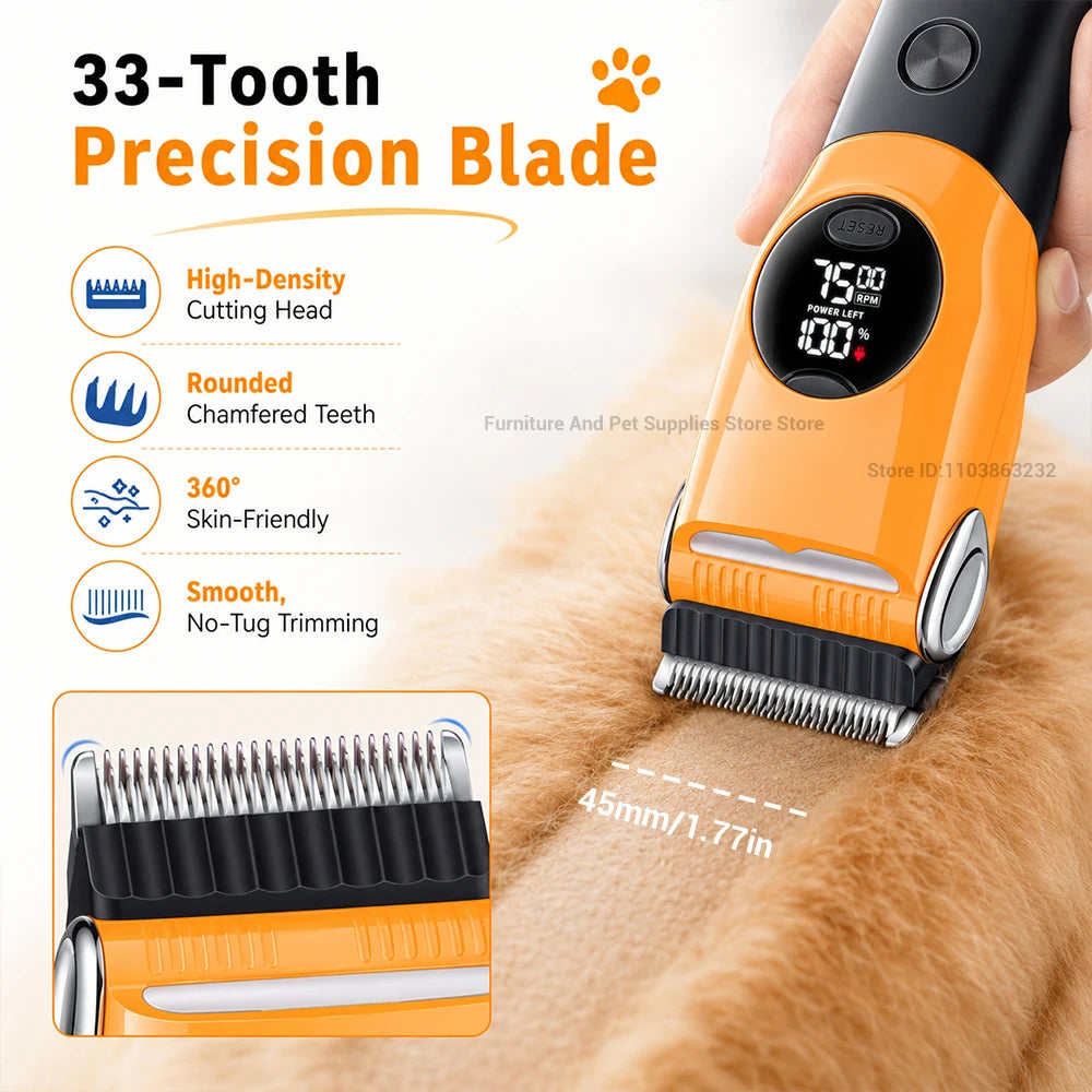 Cordless Dog Grooming Clipper Low Noise Hair Trimmer For Pets