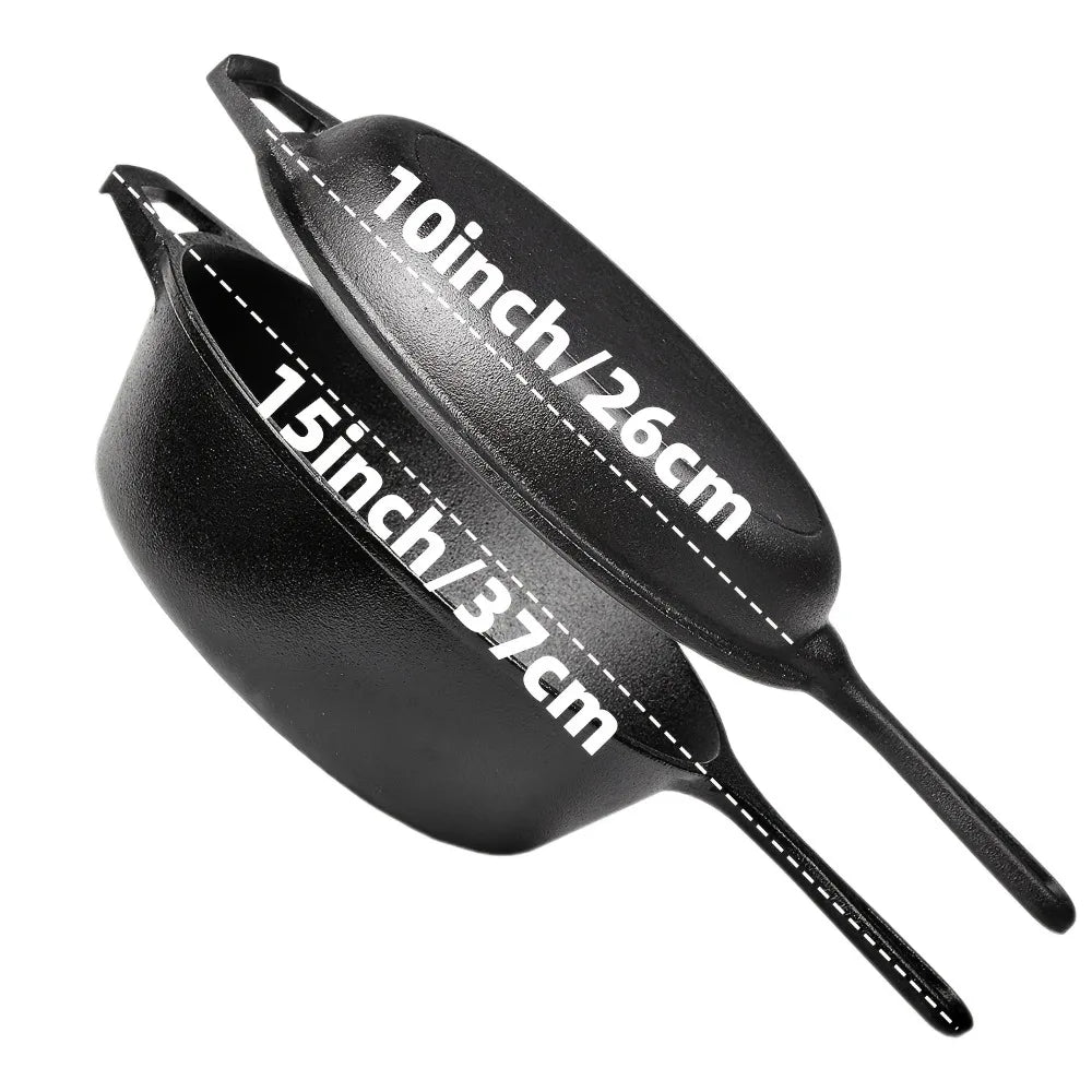 3PCS Cast Iron Skillet Set (6/8/10 Inch)  Pre-Seasoned, Heavy-Duty Pans for Oven, Grill & Campfire, Even Heat, Non-Stick Surface