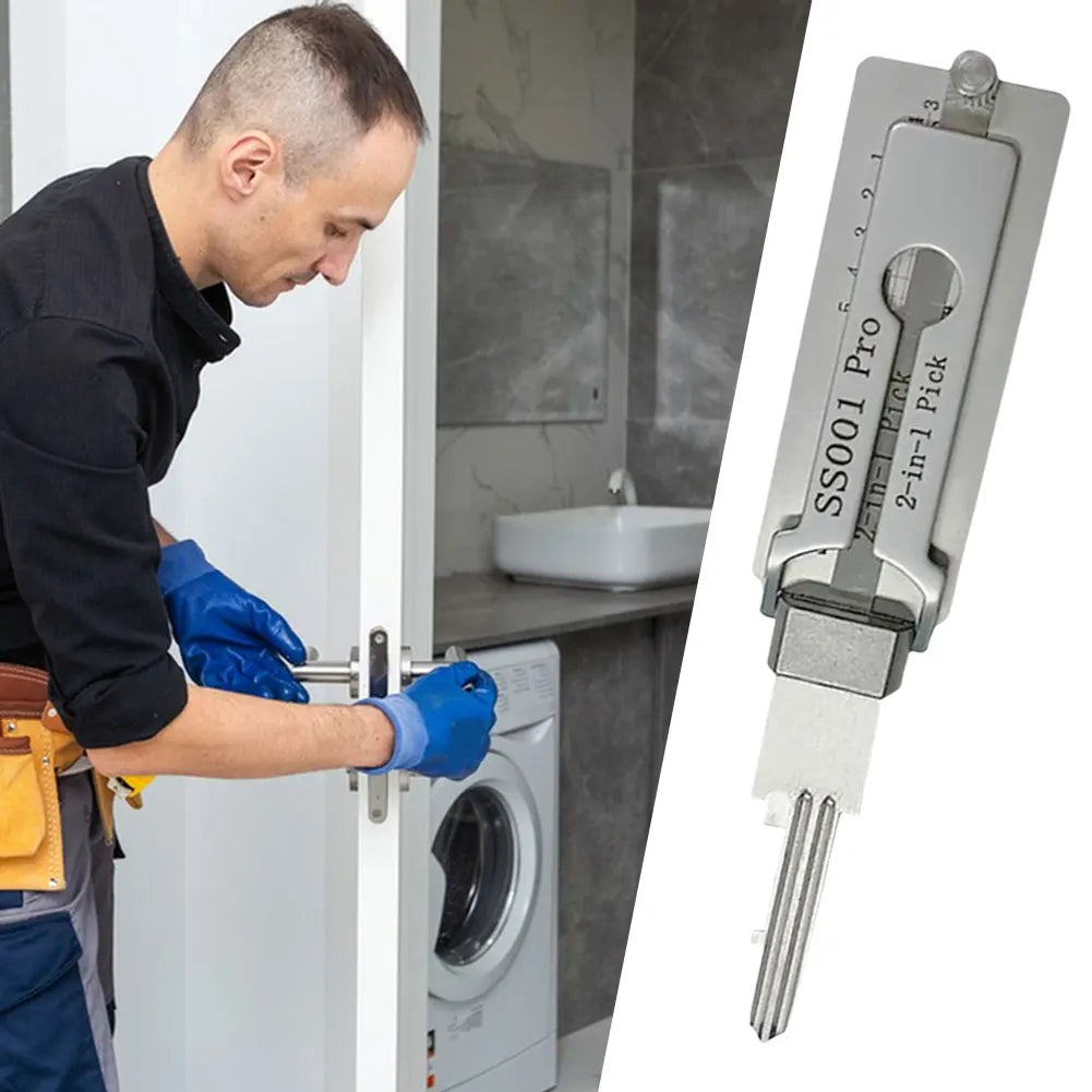 VODOOL 2 In 1 Stainless Steel Key Decoder Precision Hook And Pickup Tool