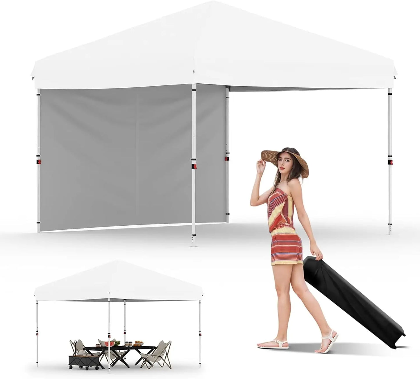 TWISTER.CKCN Pop Up Canopy Tent With Removable Sidewall UPF Fifty
