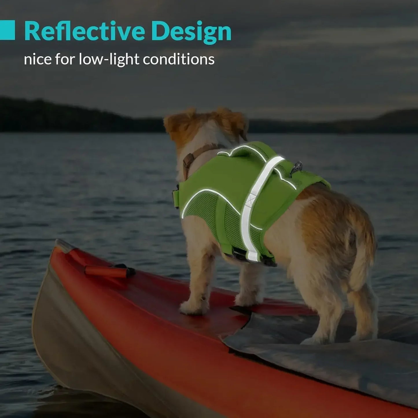 Durable Mesh Dog Life Jacket With Ergonomic Rescue Handle Tear‑Resistant Construction For Rough Water Use