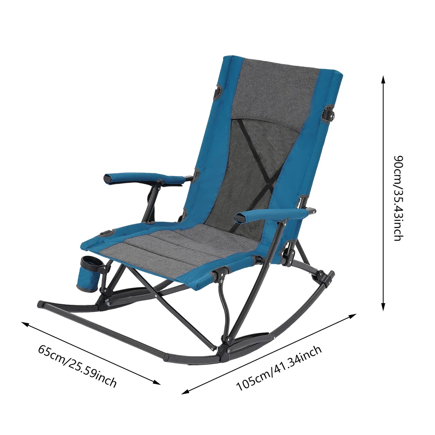 Bymaocar Folding Rocking Camping Chair With Storage Bag Load 150kg