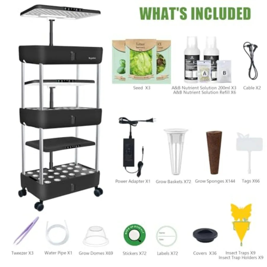 Indoor Hydroponic 66 Pod System With 53W Full Spectrum LED
