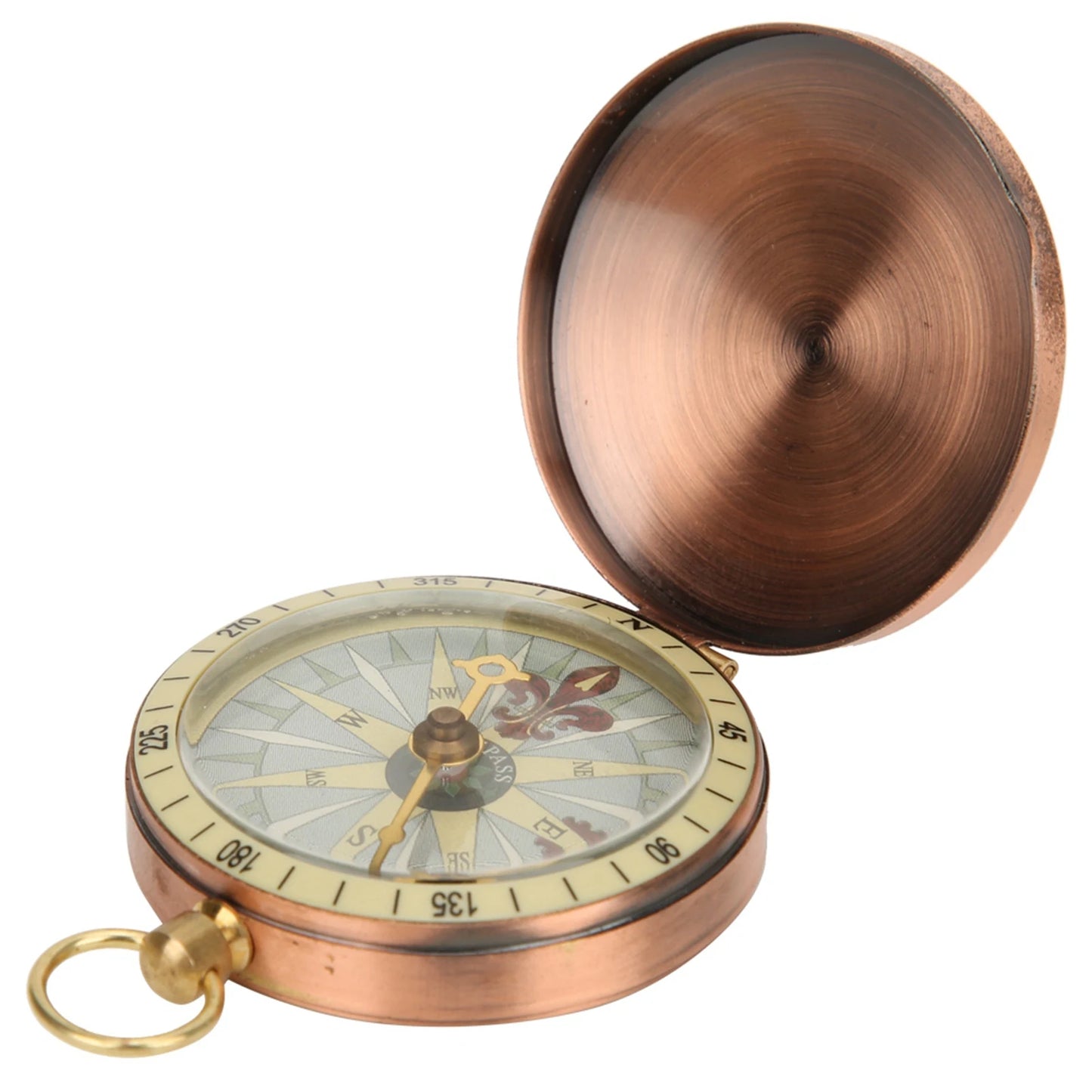 Portable Vintage Pocket Watch With Compass For Camping Hiking