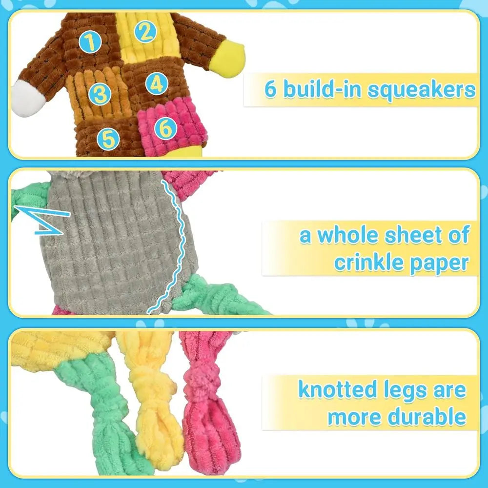 Squeaky Dog Toys Bundle Ox Bear Elephant Duck Lamb
