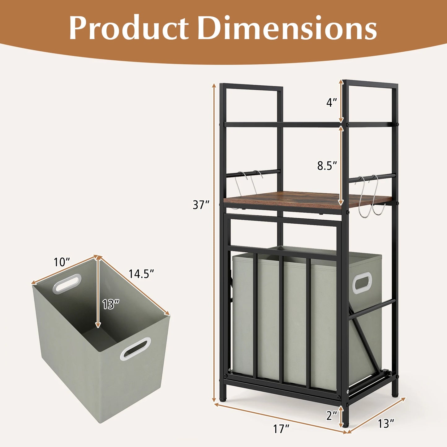 HOMASIS 2-Tier Laundry Hamper with Tilt-Out Basket