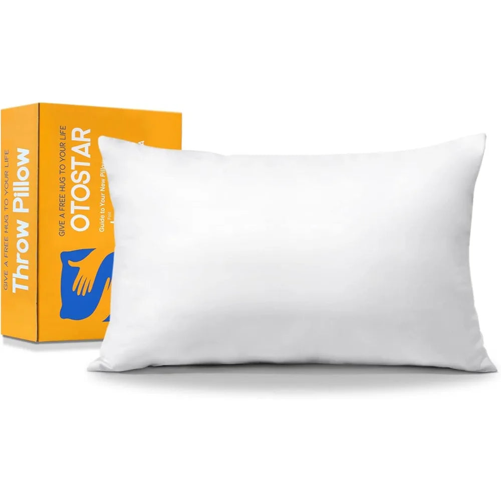 Soft Fluffy Plump Throw Pillow Insert Cushion Inner Stuffer Pad 12x20 Inches Decorative Pillow Form White Filling Home Decor