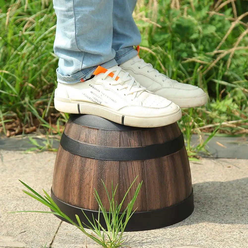 Rustic Farmhouse Whiskey Barrel Planter Plastic Flower Pot Drainage Holes
