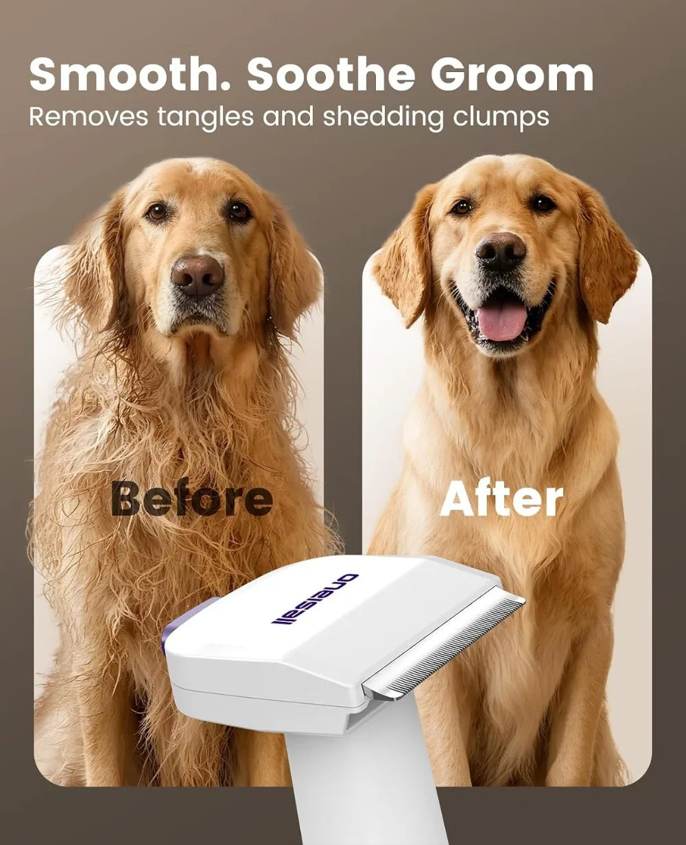 Pet Hair Vacuum Grooming Kit 15000Pa Suction Low Noise