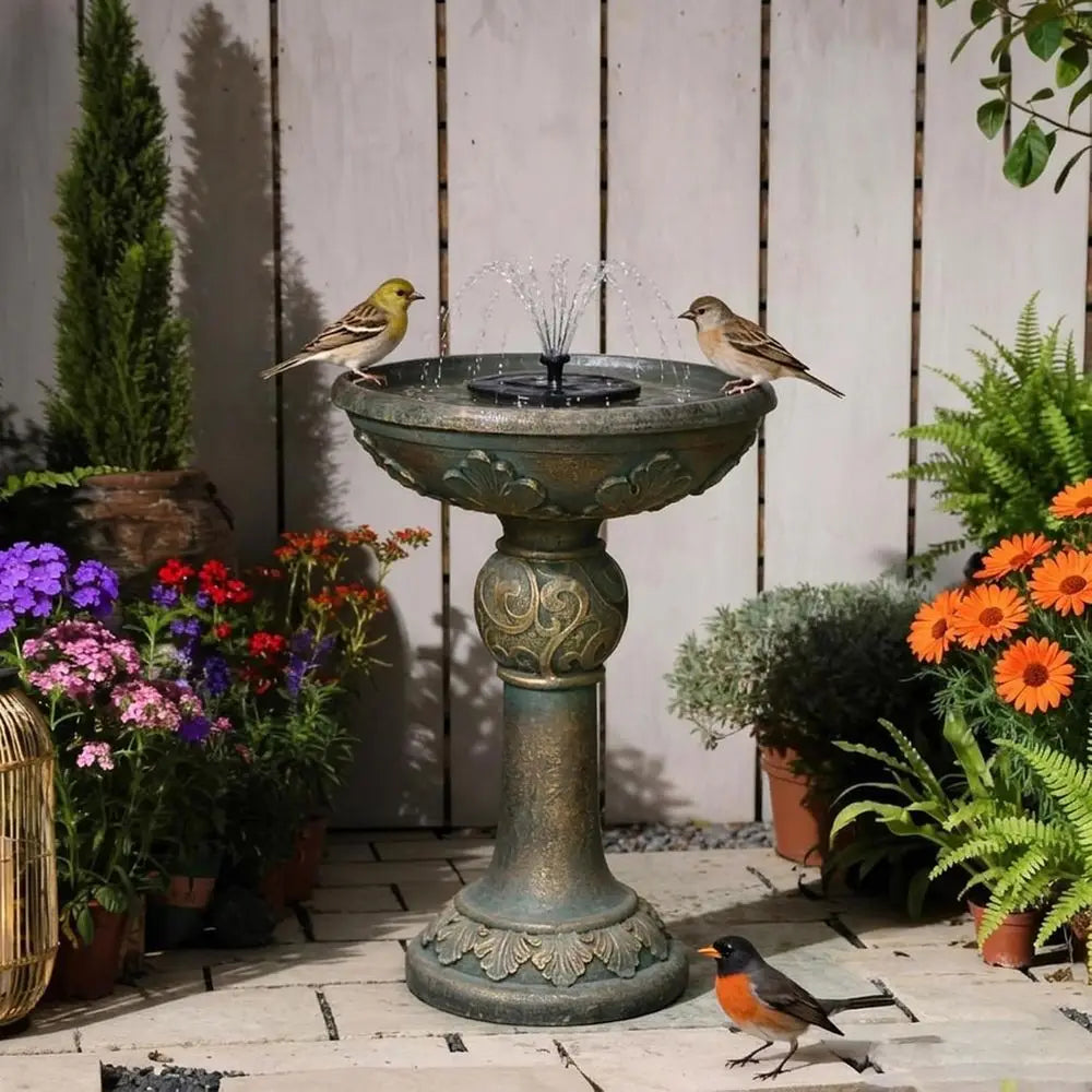 Weather Resistant Outdoor Water Fountain With LED Lights Resin Decor