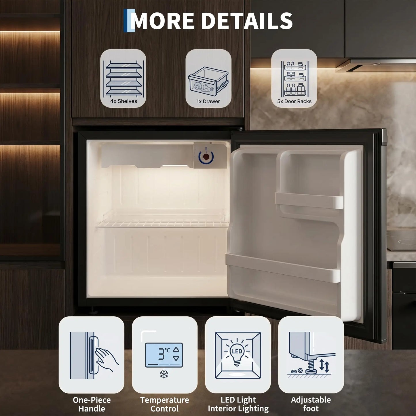 Adoolla Compact Mini Fridge Featuring Quiet And Energy Efficient Design