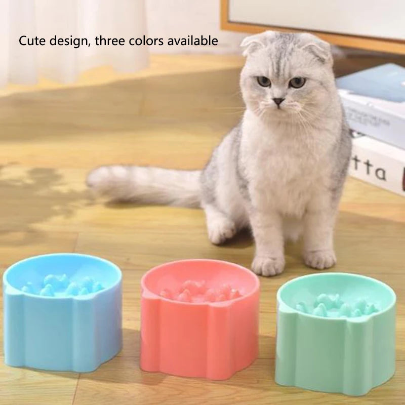 Cat Slow Feeder Bowl Anti Choking Design For Pets Durable